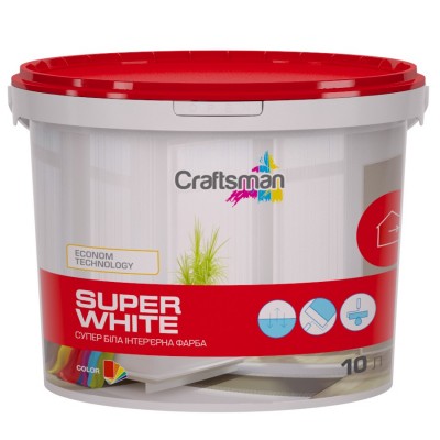 Супербіла інтер'єрна фарба Craftsman SUPER WHITE (14 кг)